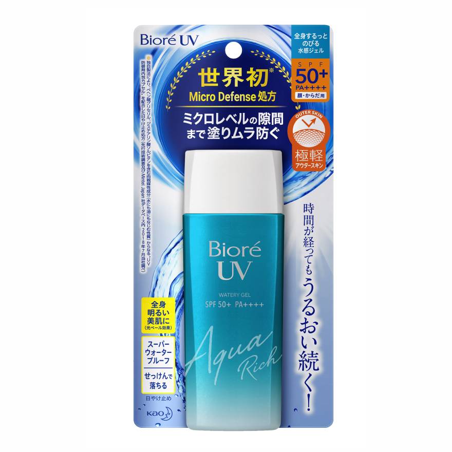 10 กันแดดยูวีตัวร้ายสุดปังขายดีที่วัตสัน - Biore UV Aqua Rich Watery Gel SPF50