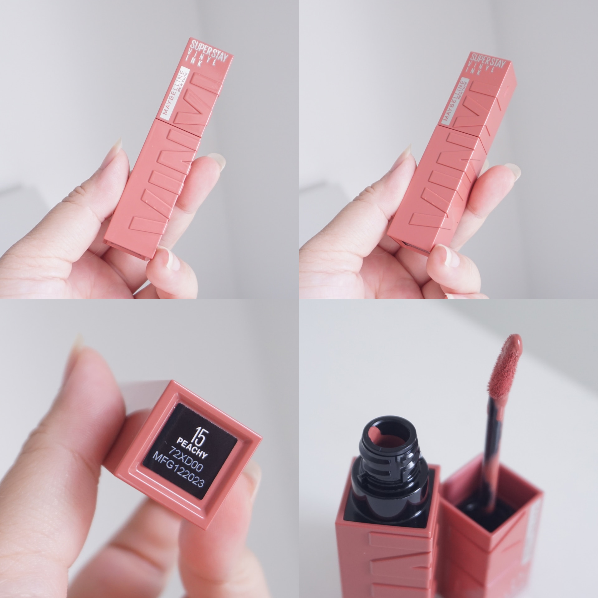 รีวิว Maybelline Super Stay Vinyl Ink สี 15 PEACHY