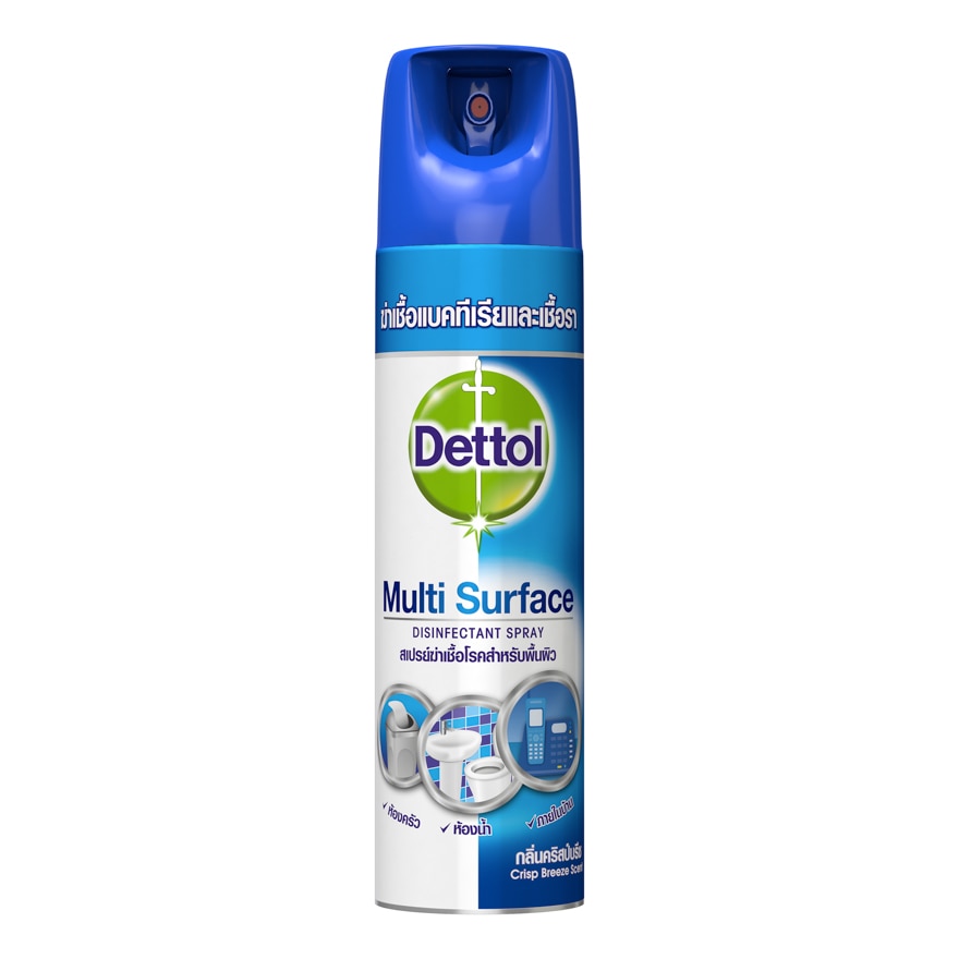 Dettol spray - อิสอินเฟคแทนท์ สเปรย์เดทตอล กลิ่นคริสป์บรีซ 225มล. สเปรย์ฆ่าเชื้อโรคสำหรับพื้นผิวพื้นผิว