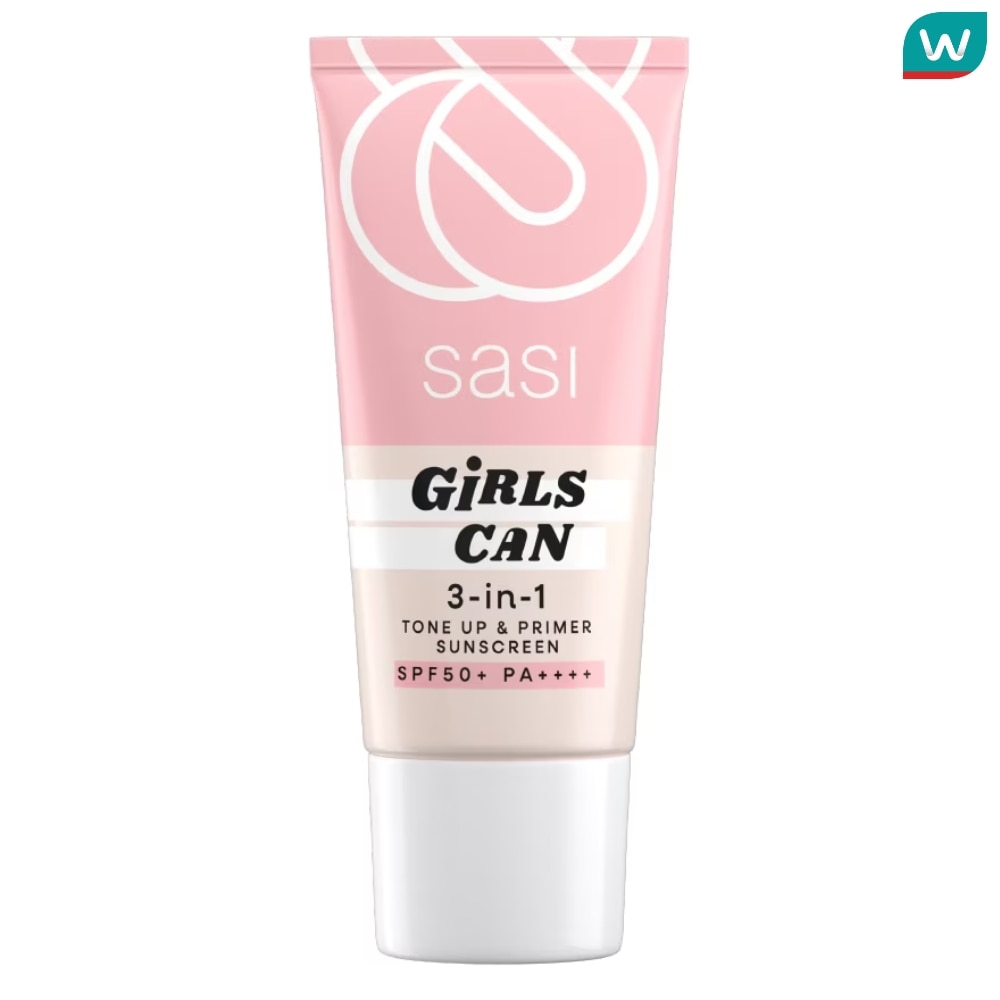  ไพรเมอร์ Sasi Girls Can 3in1 Tone Up Primer Sunscreen SPF50+ PA++++  มีขายในวัตสัน