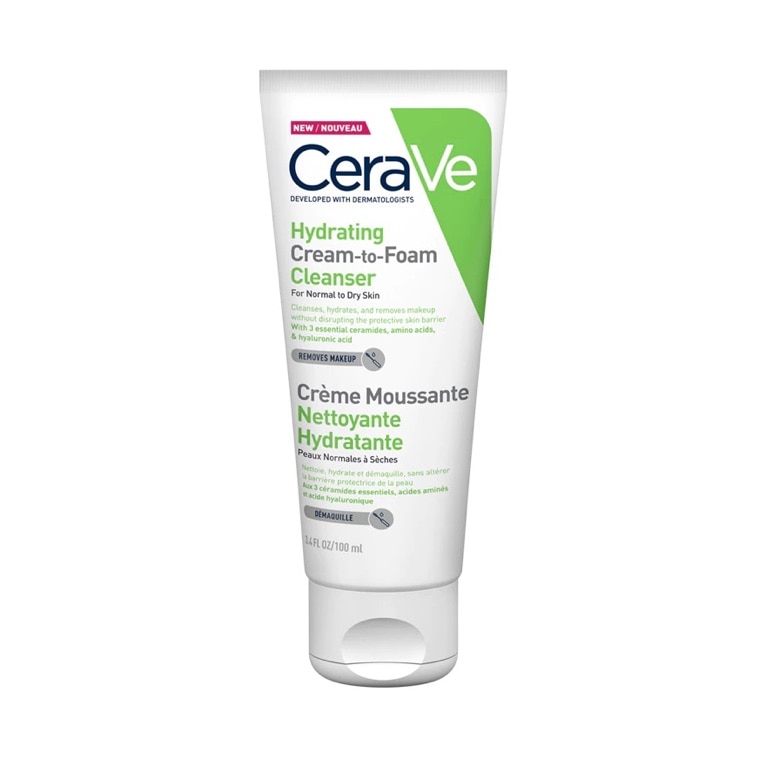 CeraVe Hydrating Cream to Foam Cleanser โฟมล้างหน้าสําหรับผิวแพ้ง่าย