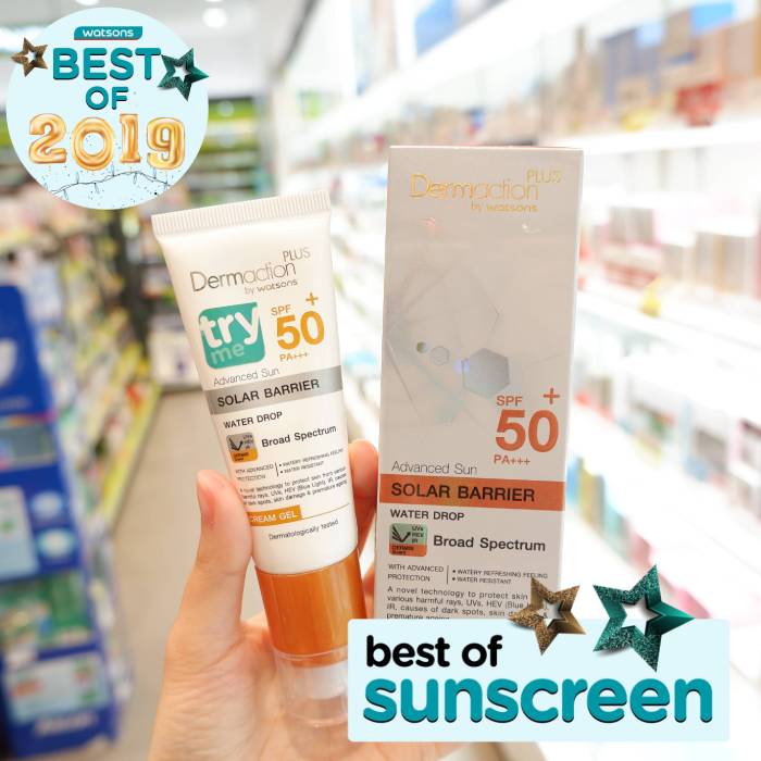 Dermaction Plus by Watsons Advanced Sun Solar Barrier Water Drop Cream Gel SPF50+ PA+++ 40ml.