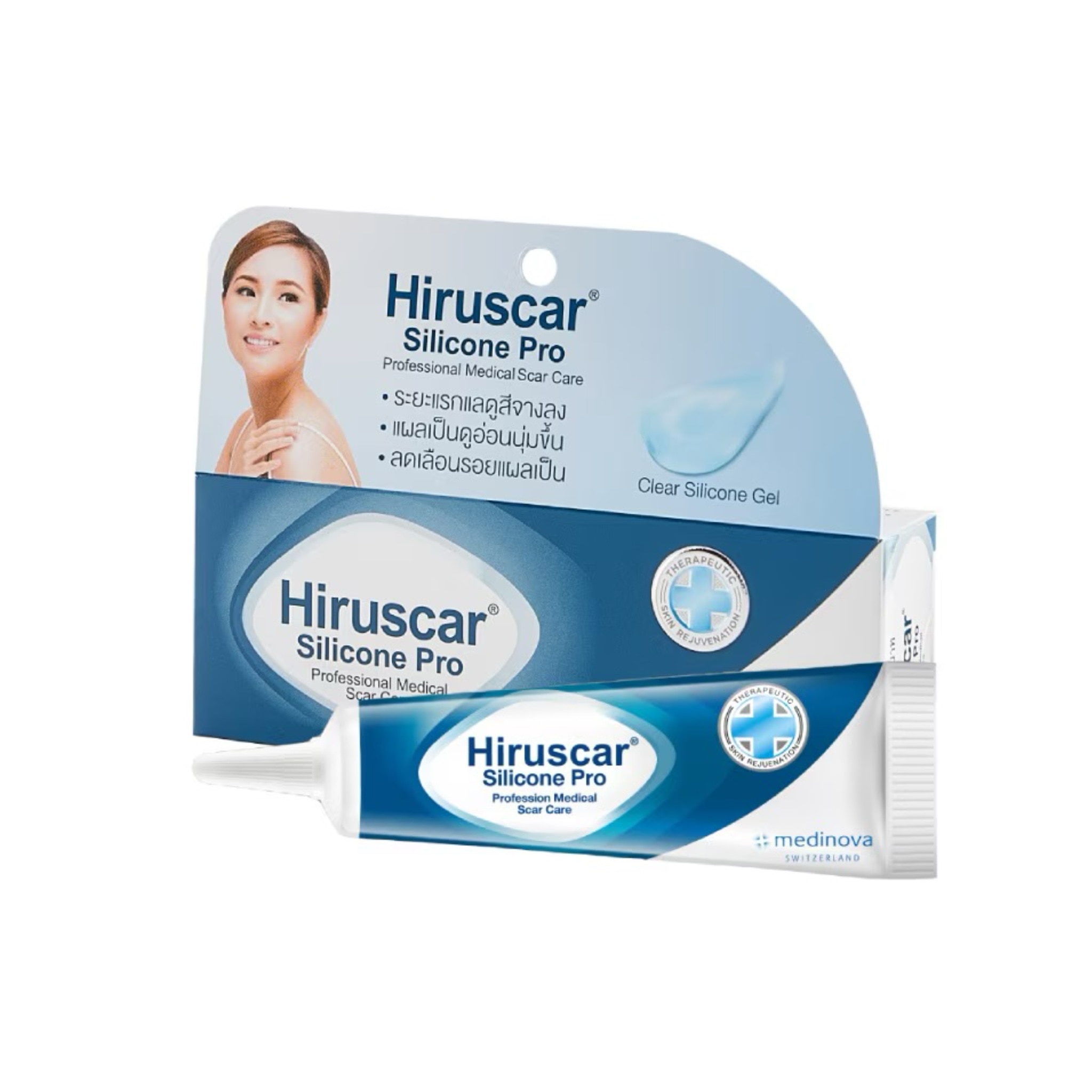 ยาลบรอยแผลเป็น Hiruscar Silicone Pro เจลซิลิโคนลดรอยแผลเป็นนูน