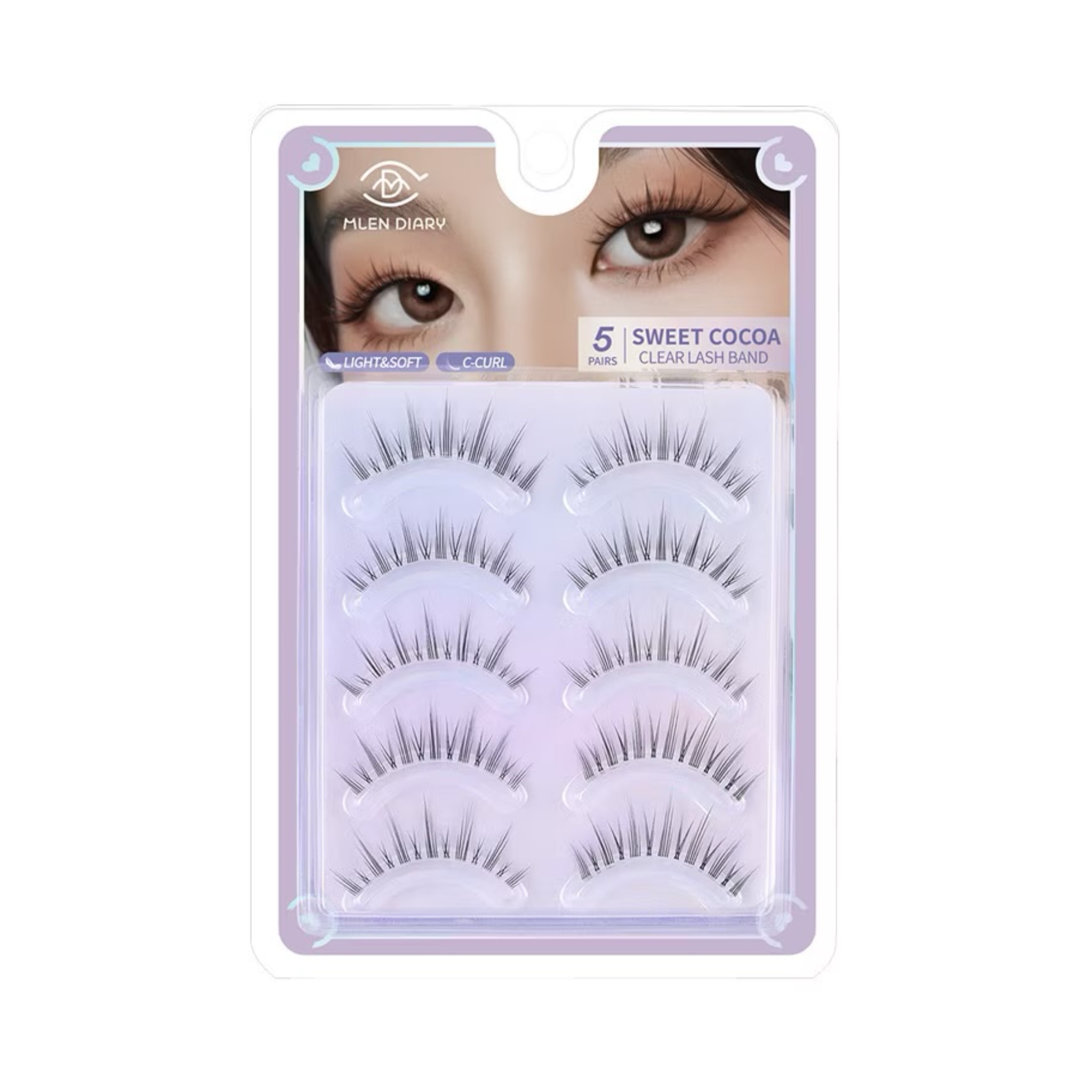 MLEN DIARY Strips Lashes ขนตาปลอม แบบแผง สไตล์เกาหลี