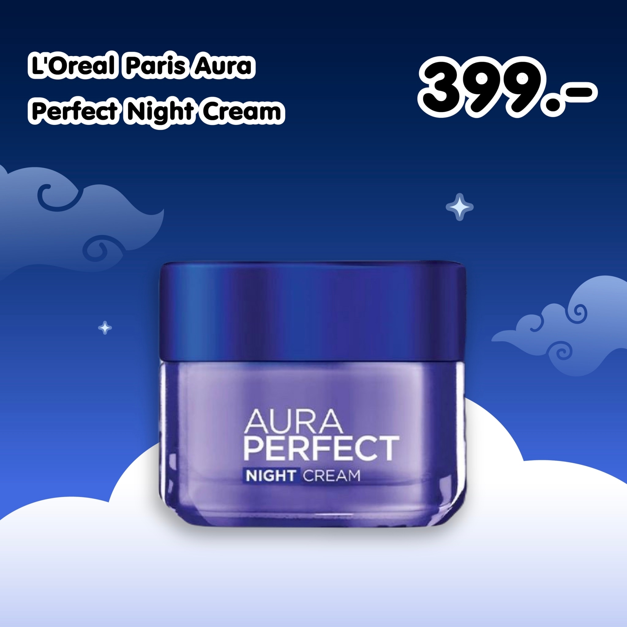 ครีมหน้าใสไร้สิวจาก L'Oreal Paris Aura Perfect Night Cream