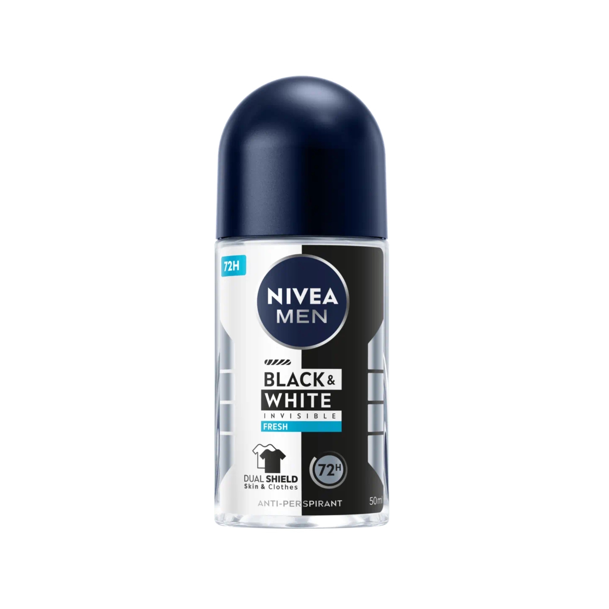 NIVEA Men Black & White Invisible โรลออนผู้ชาย ระงับกลิ่น 72 ชั่วโมง