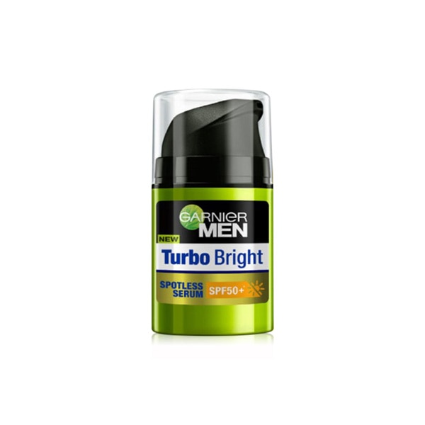 เซรั่มผสมสารป้องกันแสงแดด Garnier Men Serum Turbo Bright Spotless SPF50+