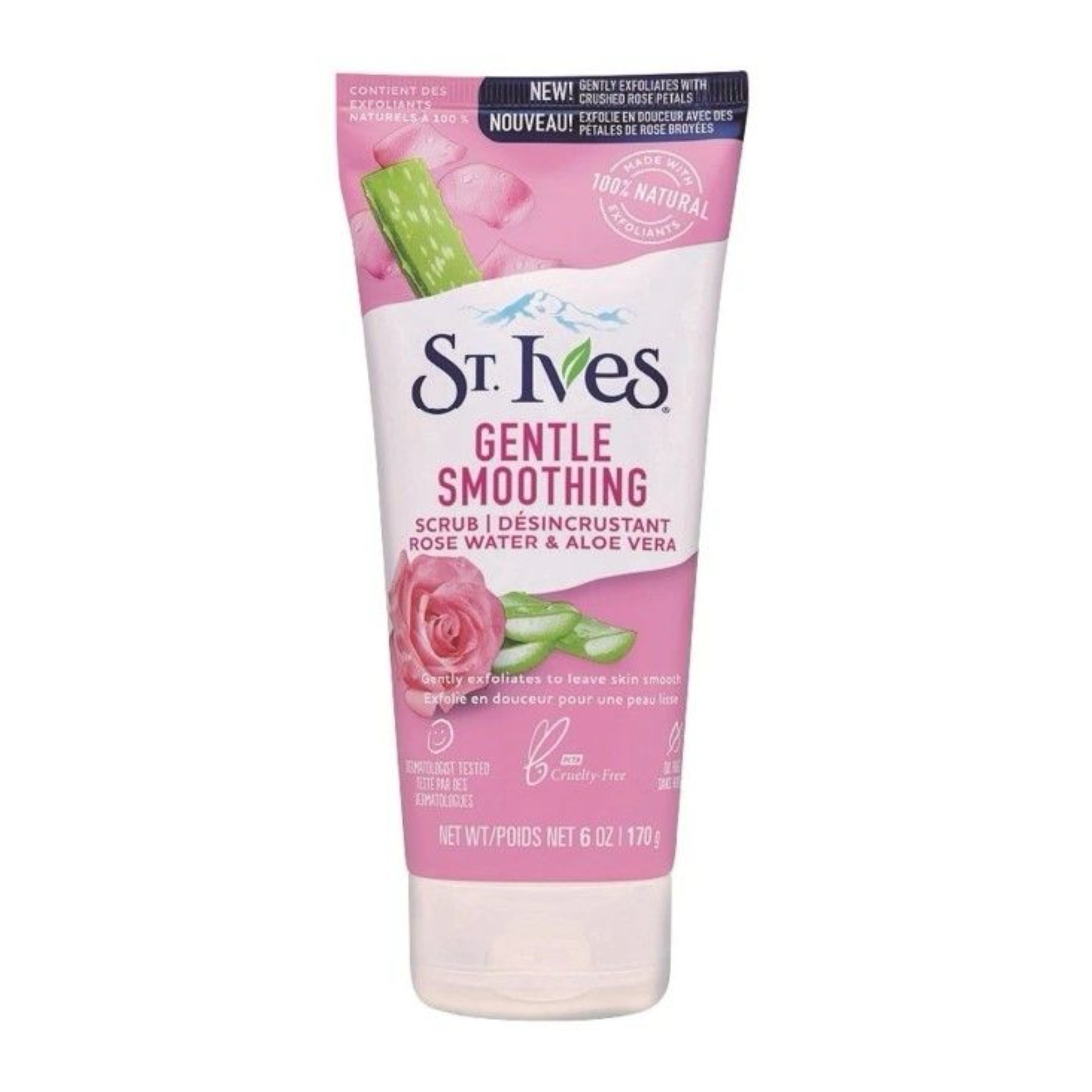 : สครับผิว St.Ives Gentle Smoothing Scrub Rose Water Aloe Vera สูตรกุหลาบว่านหางจระเข้