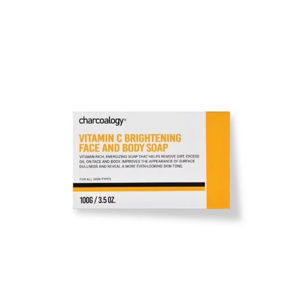 สบู่ผิวขาว Charcoalogy Vitamin C Brightening Face and Body Bar Soap