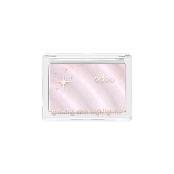 แต่งหน้าโทนชมพูแบบ Douyin makeup ด้วย ODBO Glowing Skin Highlighter สี 01 Champaigne