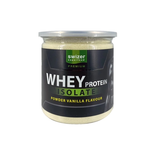 Swizer Whey Protein Isolate Vanilla Flavor เหมาะสำหรับคนที่ออกกำลังกายที่บ้านและต้องการเพิ่มกล้ามเนื้อ
