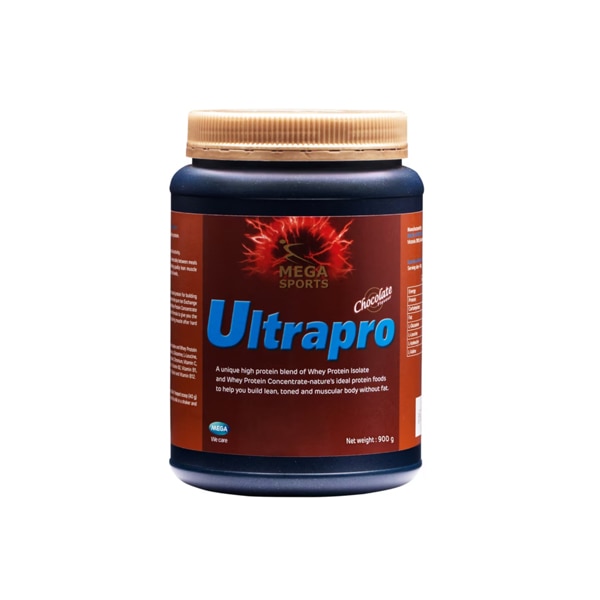 อาหารเสริมสำหรับออกกำลังกาย Mega Ultrapro Chocolate โปรตีนคุณภาพสูง ทำให้ออกกำลังได้นานขึ้นด้วย
