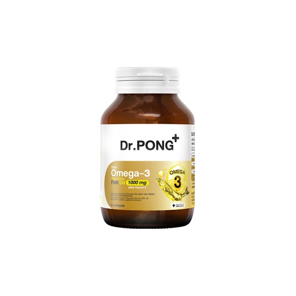 อาหารเสริมน้ำมันปลา DR.PONG Daily Omega-3 odourless fish oil 1000 mg plus vitamin E