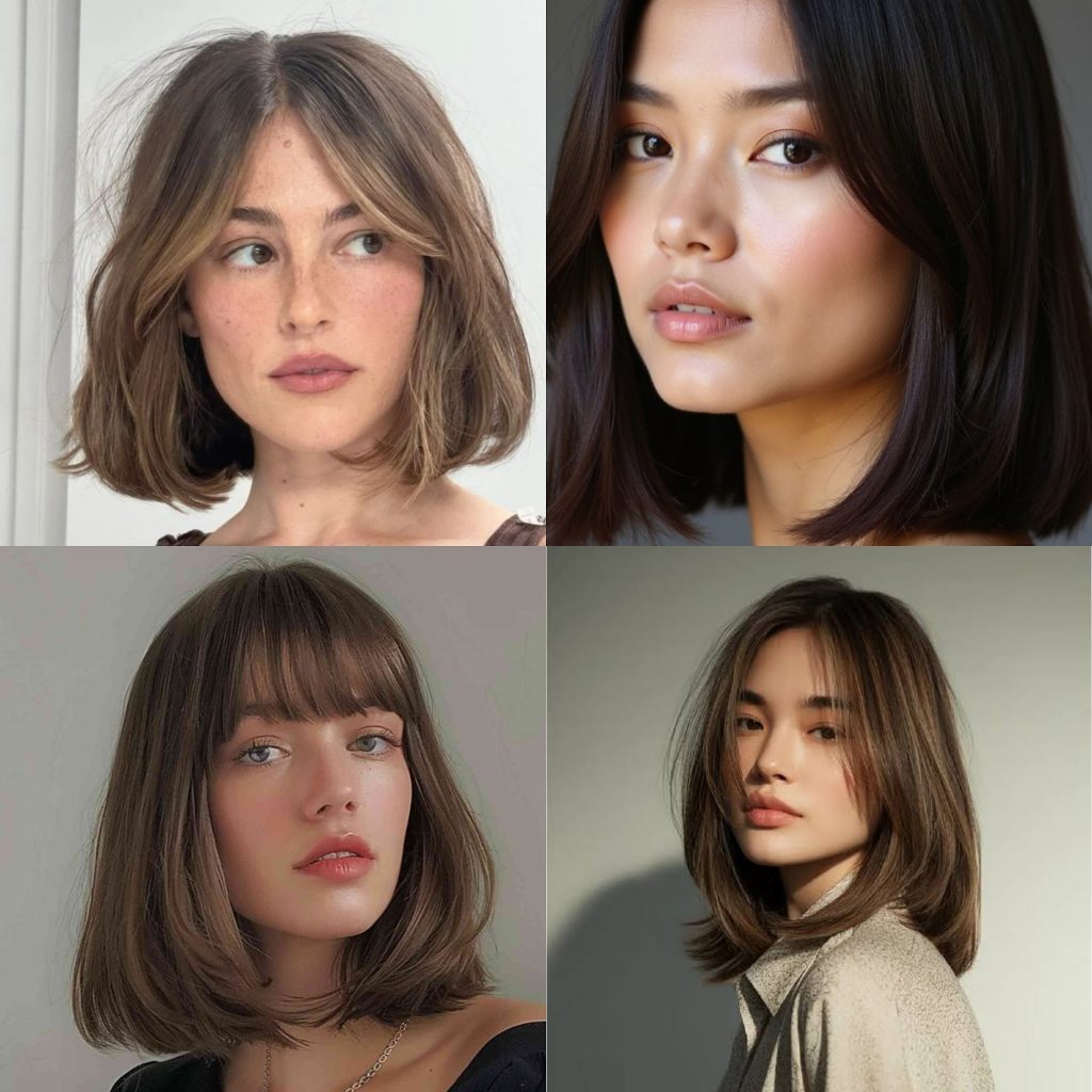 ทรงผมหน้าไข่ Long Bob ประบ่าสไลด์ปลาย