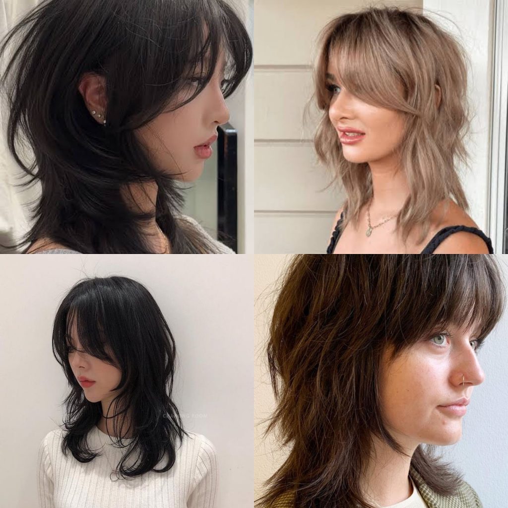 ทรงผมหน้าสั้นหลังยาว Wolf Cut Shaggy Cut