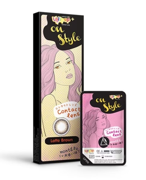 Lollipop คอนแทคเลนส์ ออนสไตล์ ลาเต้ บราว ชนิดรายเดือน