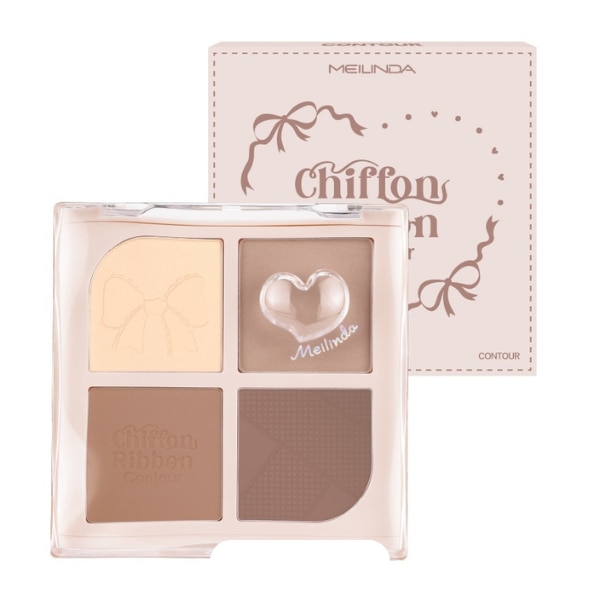 คอนทัวร์หน้า Meilinda Chiffon Ribbon Contour พาเลตต์ 4 หลุม