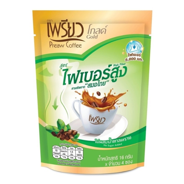 ไฟเบอร์ช่วยขับถ่าย Preaw Instant Coffee Gold Fiber
