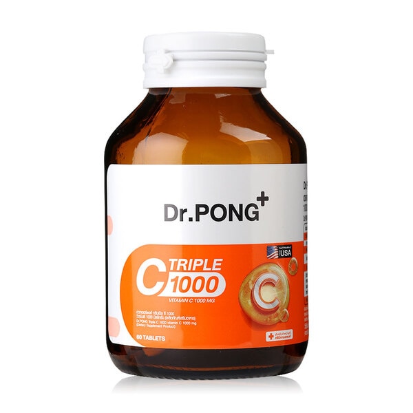 วิตามิน Dr.PONG ตัวไหนดี ต้อง Triple C 1000 วิตามินซีสูตรกรดต่ำ อ่อนโยนต่อกระเพาะ