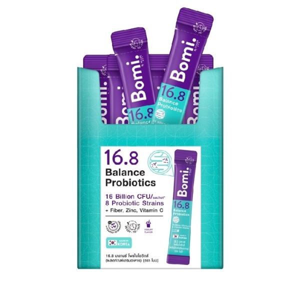 Bomi 16.8 Balance Probiotics อาหารเสริมโพรไบโอติกรสโยเกิร์ต