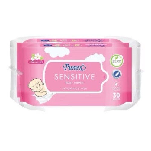 ผ้าเปียกเช็ดหน้า Pureen Baby Wipes Sensitive คาโมมายล์ Hypoallergenic