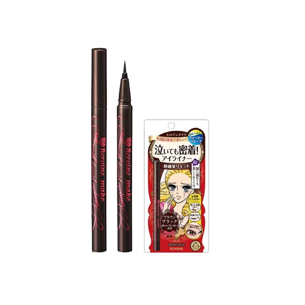 แต่งหน้าไปลอยกระทงออกงานกลางคืนสไตล์สายฝอด้วย Kiss Me Heroine Make Smooth Liquid Eyeliner Super Keep สี 03 Brown Black