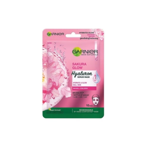 ที่มาร์คหน้า Garnier Serum Mask Sakura White Glow