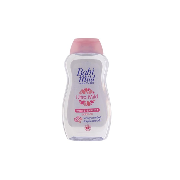 ออยทาผิวจาก Babi Mild Ultra Mild Baby Oil White Sakura