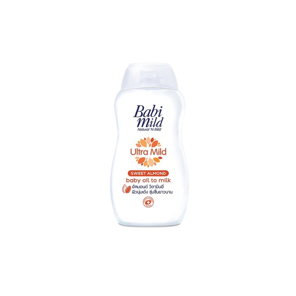 ออยบำรุงผิวสูตรน้ำนมจาก Babi Mild Ultra Mild Baby Oil Sweet Almond To Milk