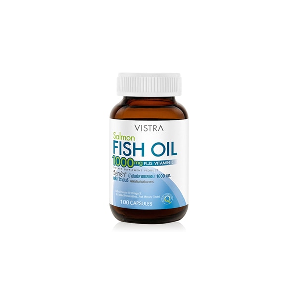 อาหารเสริมผู้สูงอายุ VISTRA Salmon Fish Oil 1000 mg Plus Vitamin E