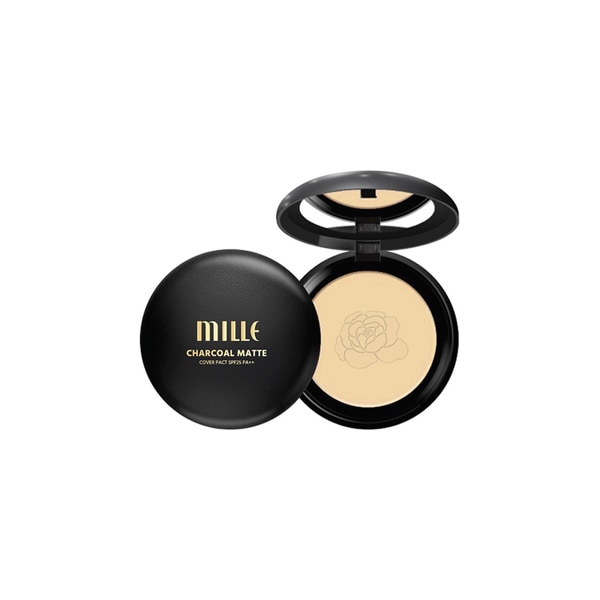 แป้งคุมมัน Mille Charcoal Matte Cover Powder Pact SPF25 PA++