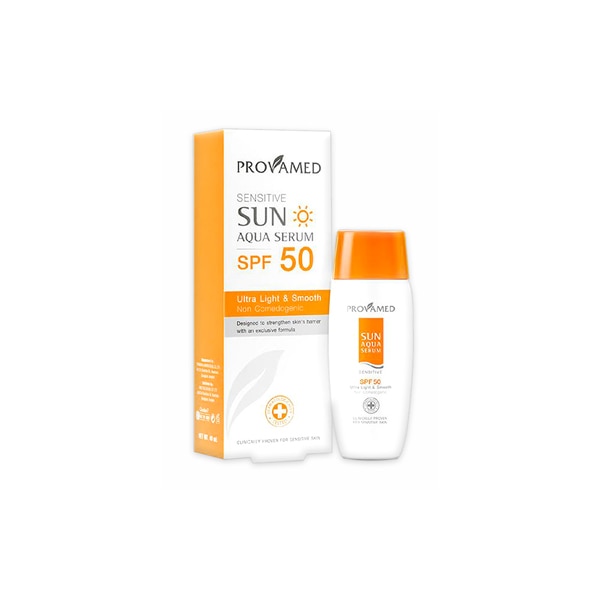 แนะนำครีมกันแดดทาหน้าจาก Provamed Sensitive Sun Aqua Serum SPF50