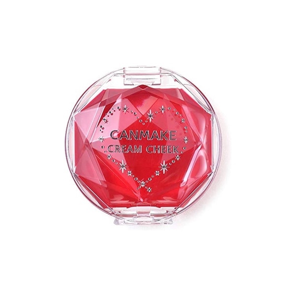 แต่งหน้าโทนชมพู แดงลุค Strawberry Makeupด้วย Canmake Cream Cheek สี CL01 Clear Red Heart