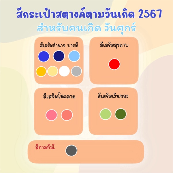 สีกระเป๋าสตางค์ตามวันเกิด สำหรับคนเกิดวันศุกร์