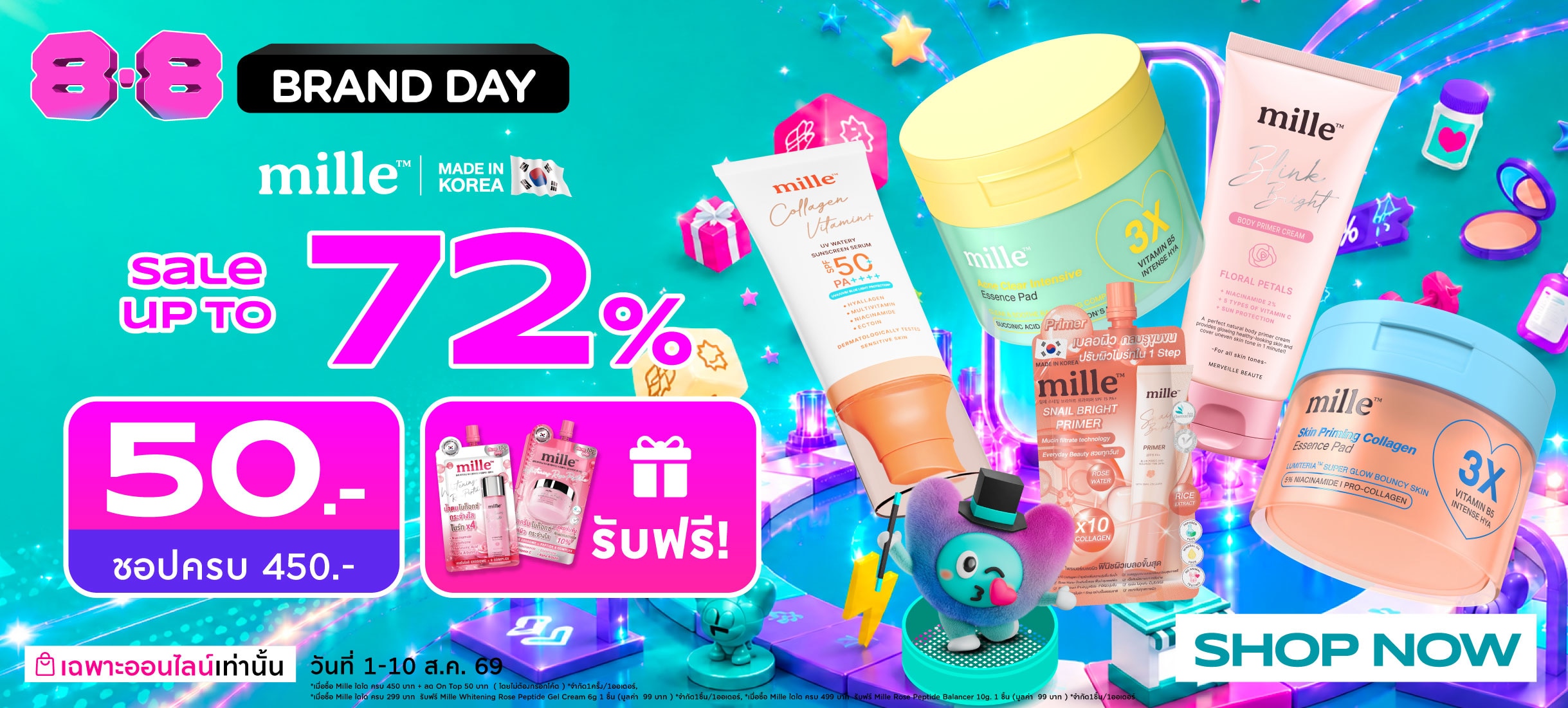 Watsons Online ชิ้นที่สอง 1 บาท 8.8 ลดราคา Mille ทั้งแบรนด์ image